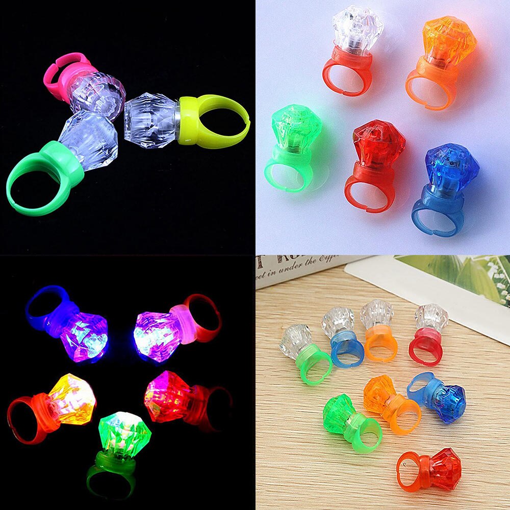 10x farverige ring lampe fest dekoration finger lys fest ring unik dekoration