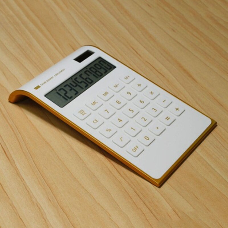 2022 Slim Portable mini 10 digital Calculator Solar Energy Crystal Keyboard Dual Power Supply