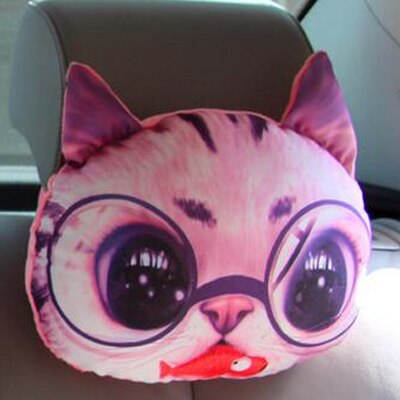 Cojines para reposacabezas de coche 3D, cojín cómodo para perros y gatos, almohada para la cabeza con carbón activado: Rojo