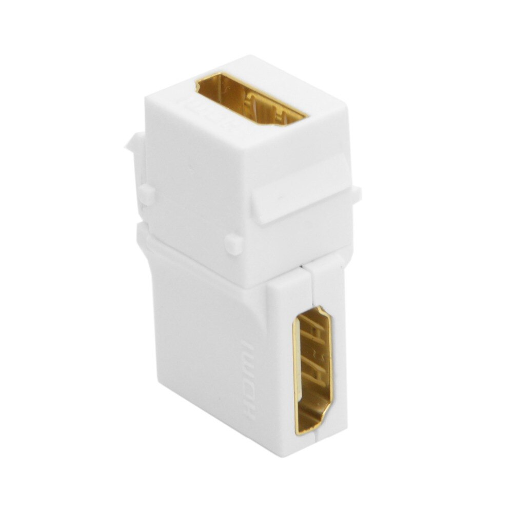 CY Cable HDMI 1.4 90 Degree Right Angle Snap-in Female to Female Keystone Jack Coupler Adapter for Wall Plate White