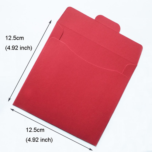 5 uds. CD de sobres de Kraft, caja cuadrada de CD para almacenamiento de fotos en DVD, rojo, negro y blanco, sobres de tarjetas de de papelería, suministros para oficina y escuela: 5pcs red