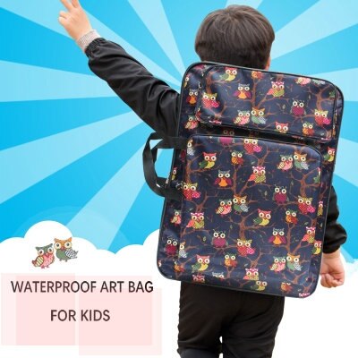 Owl Art School Bag Kids Art Set Sketch Board Drawing Bag For Drawing