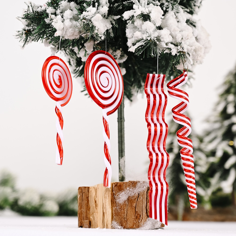 Plastic Lollipop Candy Cane Kerstboom Opknoping Decoraties Voor Home Party Nieuwjaar Kerst Xmas Tree Opknoping Ornamenten