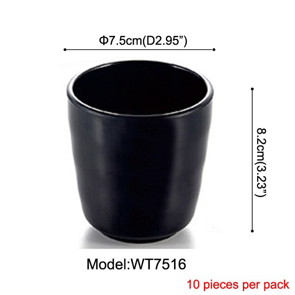 A5 melamin servis vatten kopp restaurang svart frost imitation porslin servis te kopp mjölk te kommersiell kopp: Wt7516
