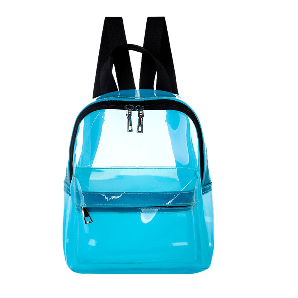 Vrouwen Transparant Clear Pvc Satchel Rugzakken Mode Dames Tieners Preppy Schooltassen Tienermeisjes Clear Schoudertassen: Blauw