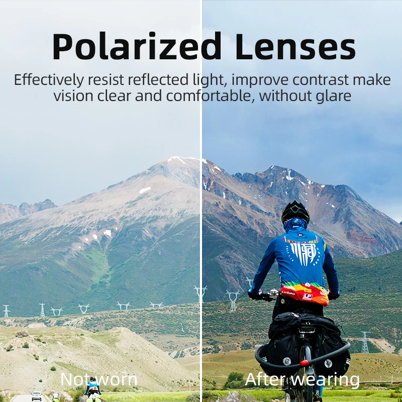 ROCKBROS-gafas de sol polarizadas con protección UV400 para ciclismo, lentes deportivas para bicicleta, senderismo, Camping, Golf
