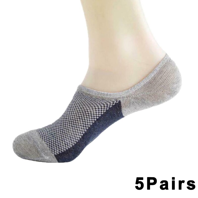 5 Pairs Mens Socks Mesh Invisible Short Ankle Socks Breathable Thin Boat Sock X85: gray blue