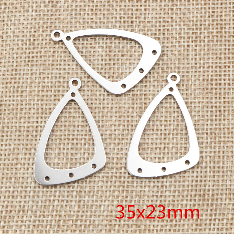 10pcs/lot 316 Stainless Steel Charms Geometry Metal Stamping Blanks DIY Porous Connector Pendant Necklace Earring Accessories: black