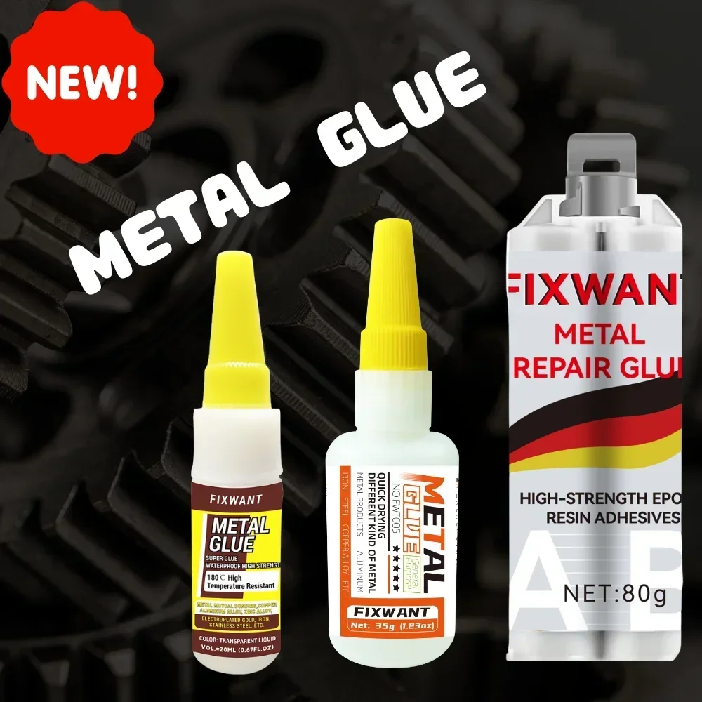Pegamento metálico fuerte instantáneo para unión mutua de metal, aleación de aluminio y cobre, adhesivo de hierro de aleación de zinc 180 ℃ Resistente a la temperatura