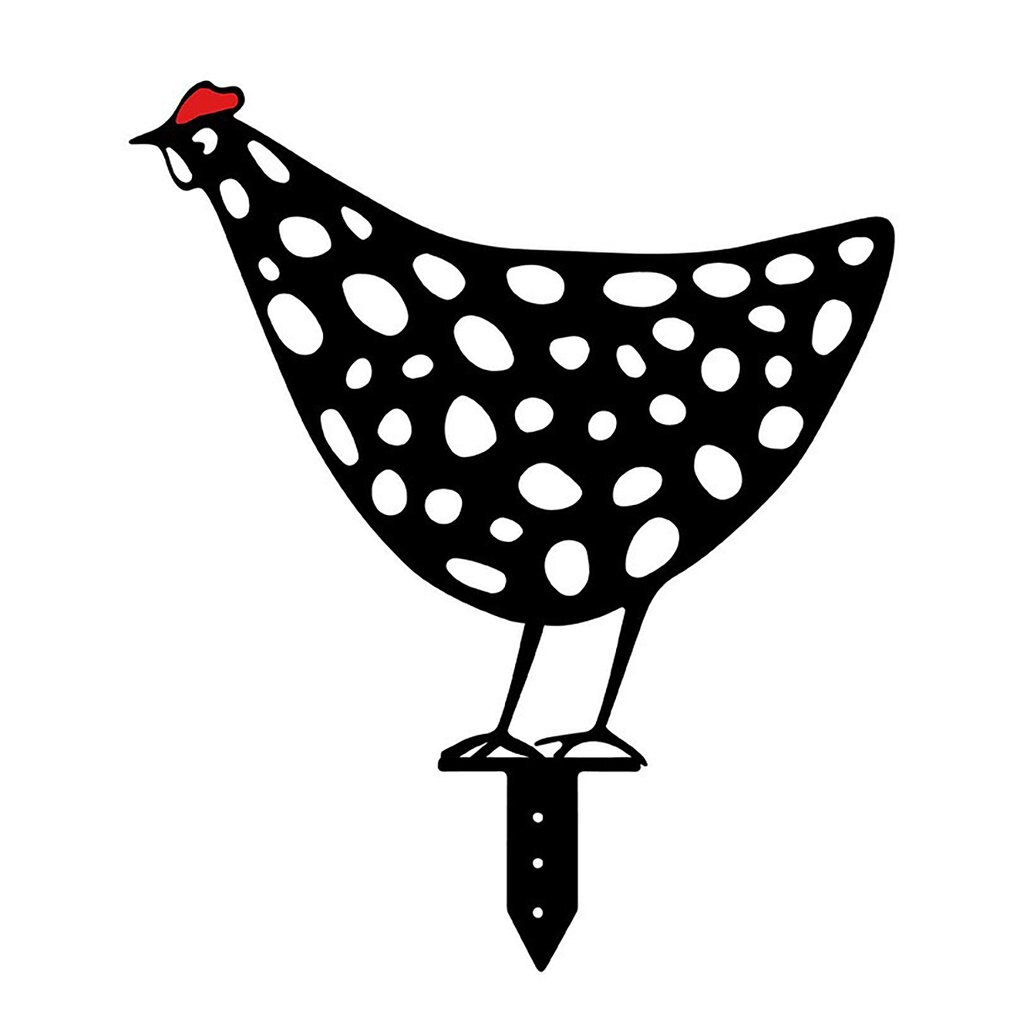 Chicken Yard Art Decor Outdoor Backyard Lawn Lifelike Hen Stakes Hen Ornaments Garden Silhouette Stakes Chicken Statue Sculpture: D