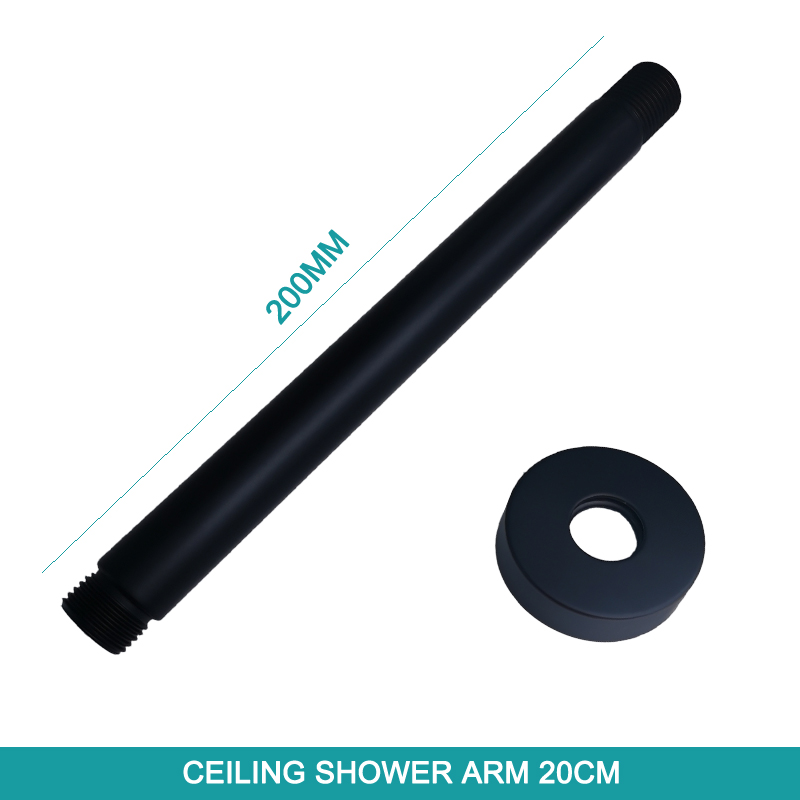 Badkamer Overhead Muur Plafond Gemonteerde Douche-Arm Top Hoofd Douche Mat Zwart Neerslag Badkamer Grote Vierkante Ronde Ovale Ovale: SA0004BK-86