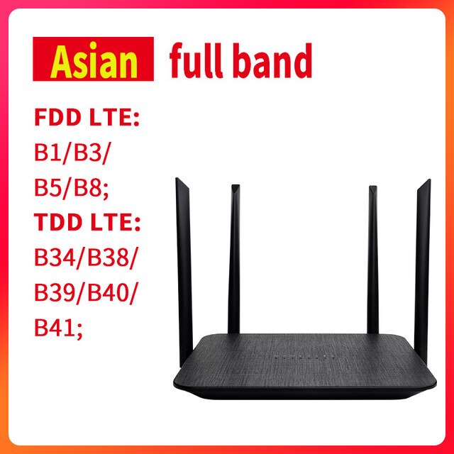 Yizloao Lte 3G 4G Wifi Routers Lan-Poort Cpe Ondersteuning-Sim-Kaart Antennes 300Mbps unlocked Draagbare Fdd Draadloze Router Hotspot: Asian Version