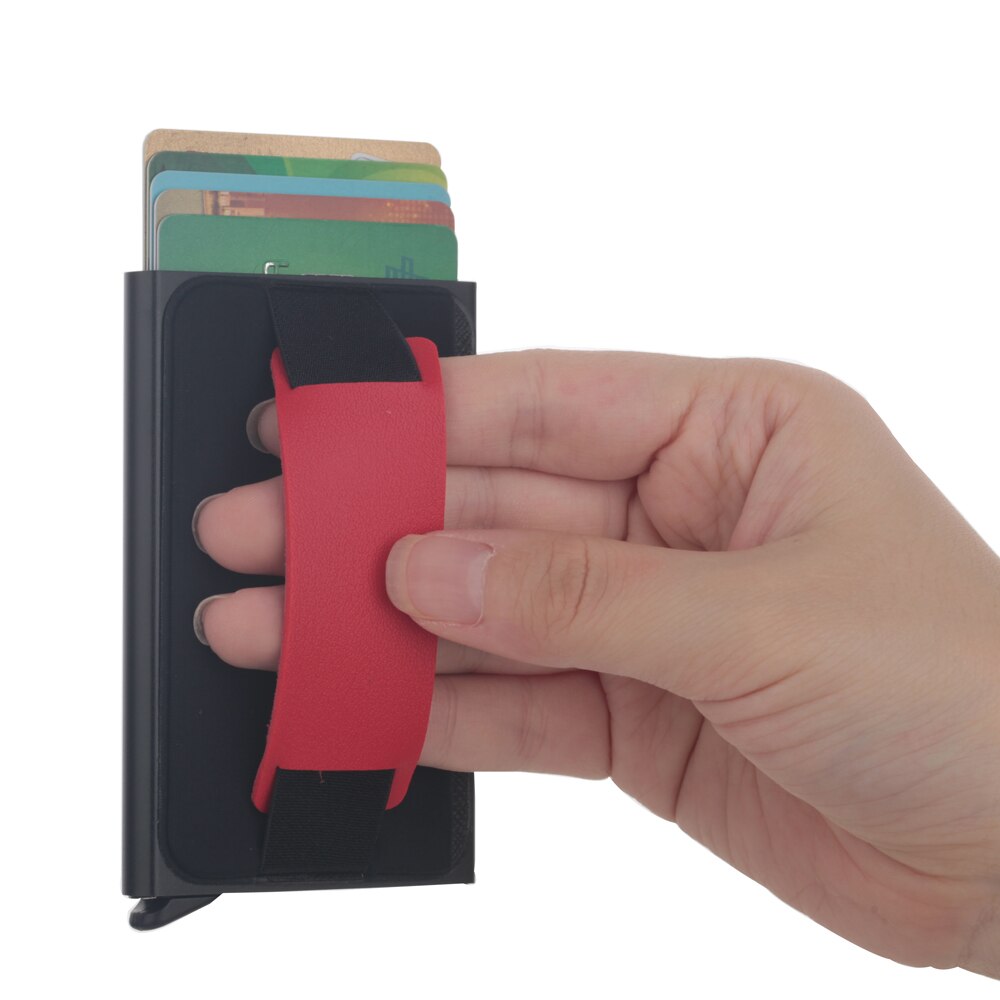 Mannen Creditcardhouder Automatische Kaarthouder Aluminium Mini Portemonnee Met Back Pocket Id-kaart Rfid Blocking Portemonnee
