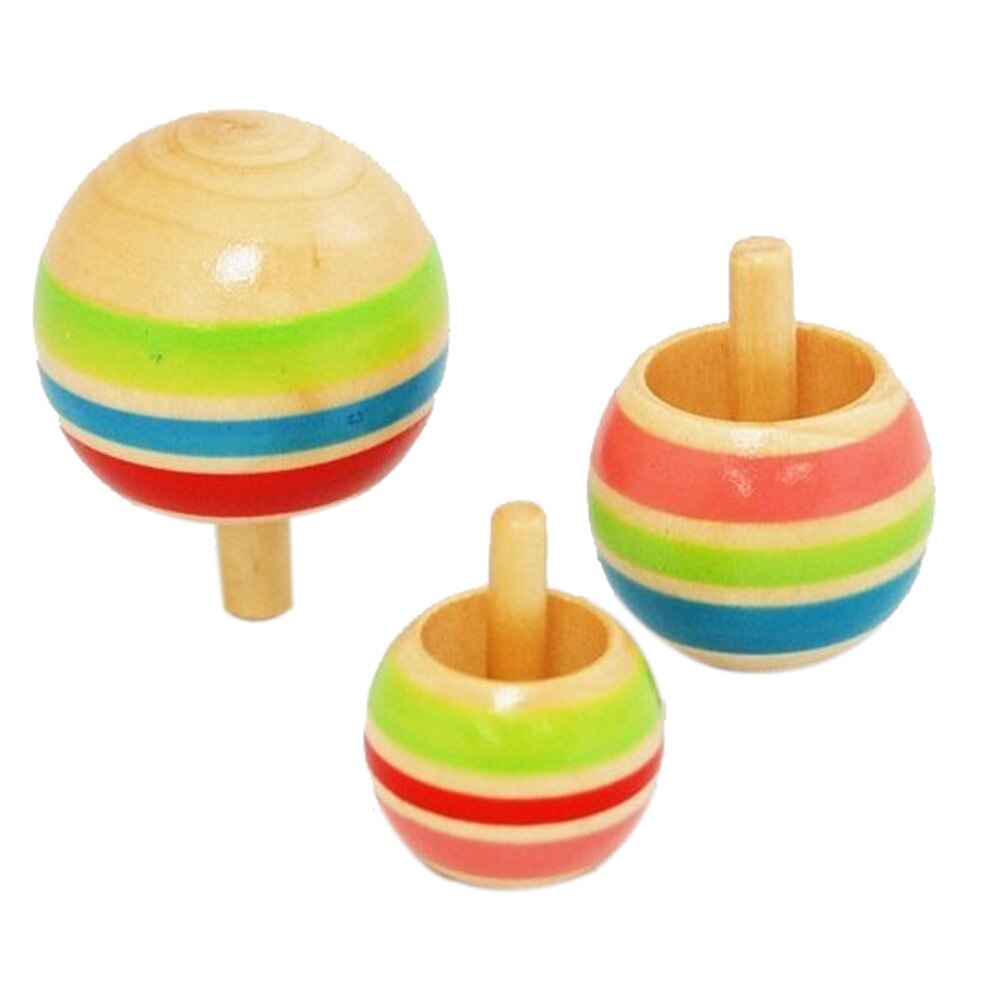 Gyroscope rotatif Portable 3 pièces, jouets magiques, toupie à rotation automatique, jouet traditionnel en bois