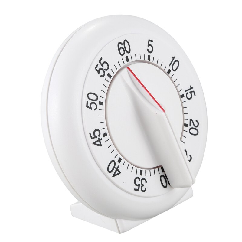 60 Minute Mechanical Wind-Up Timer White Digital Alarm Clock with Nightlight 2 Alarms Optional Weekday Mode