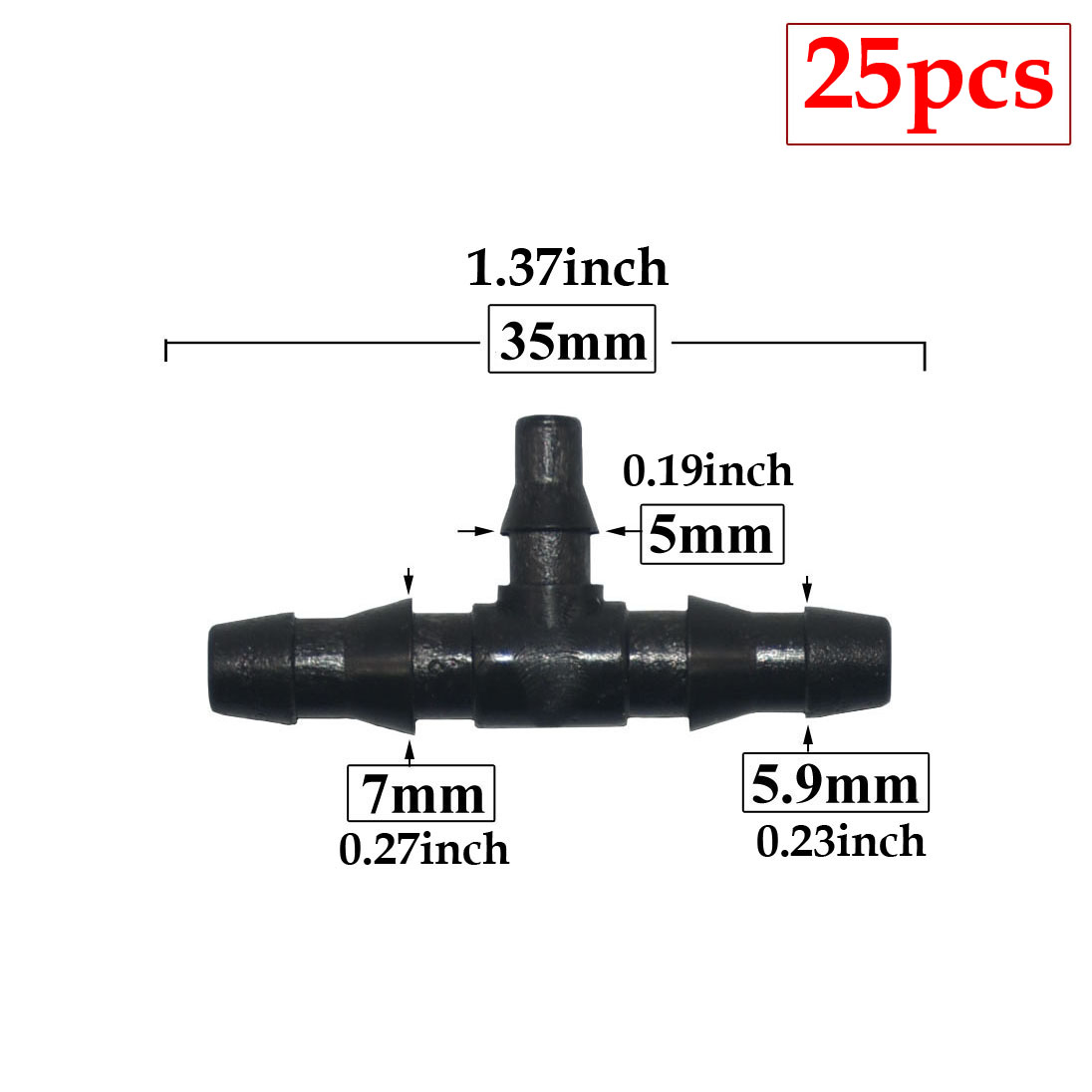 25 stücke 3/5 4/7 Schlauchtülle Anschluss 1/4'' & 1/8'' Schlauch Schlauch Wasser Splitter gemeinsam Abschläge Kreuz Eng stecker Tropf bewässerung System: Licht Gelb