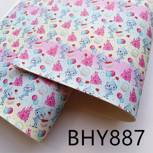 A4 20*33CM cartoon print synthetic leather fabric for DIY accessories BHY718: BHY887