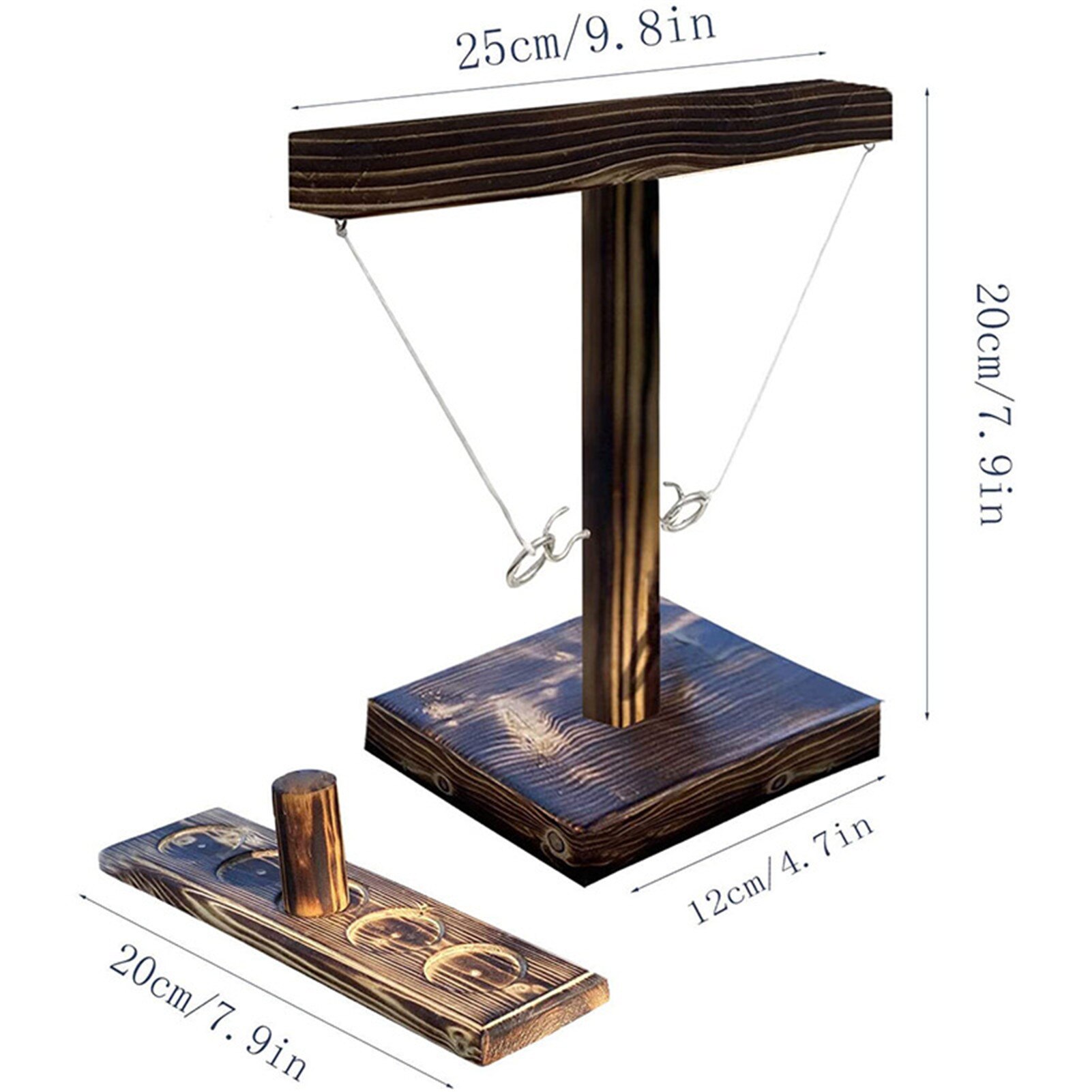 Novelty Ring Toss Game Party Toy Modern Simple Wooden Hook Game Set Hooks Fast-paced Interactive Game Leisure Industrial Style: B