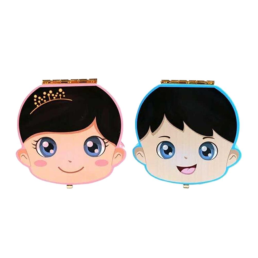 Wood Tooth Box 4 Patterns Baby Kids Tooth Box Storage Baby Milk Teeth Collect Organizer Spanish English French Russian Case