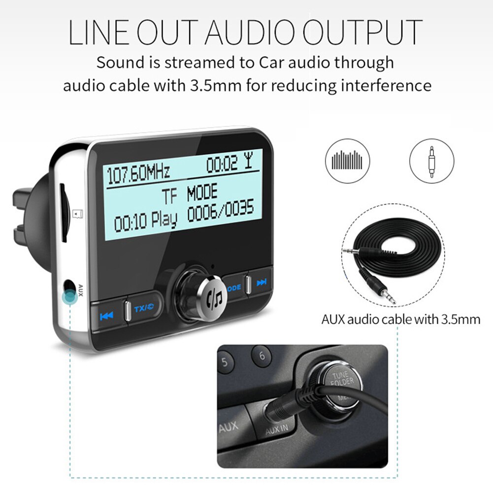 DAB002 Multifunktionale Auto DAB Digital Radio Adapter FM Transmitter Ladegerät Automobil Elektrische Zubehör
