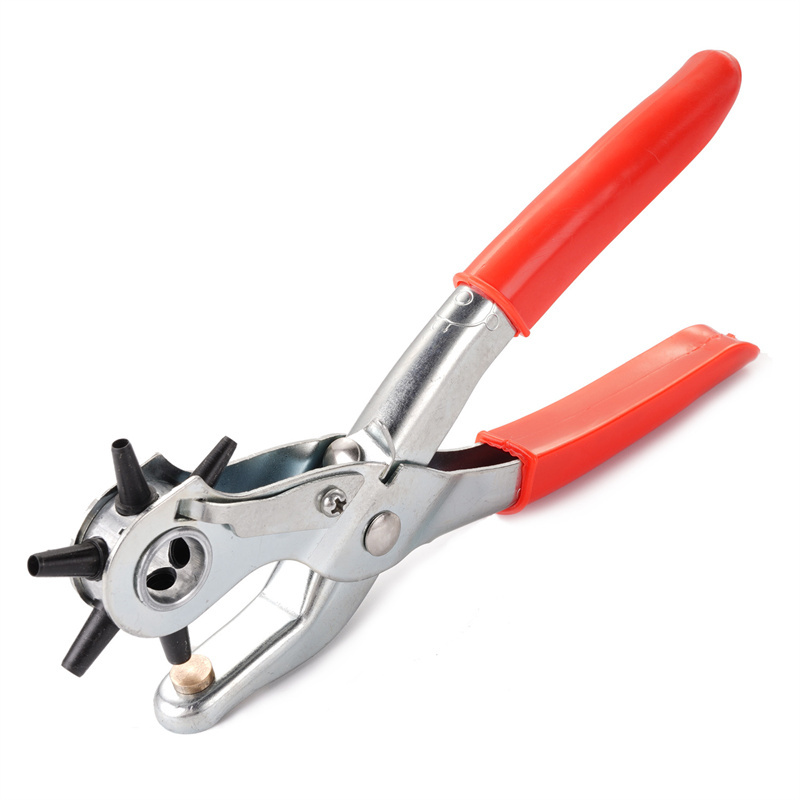 Alicates perforadores para cinturón de cuero multifunción, útil máquina perforadora de agujeros redondos, correa de reloj, artesanía de cuero, herramienta de mano para el hogar: Verde claro