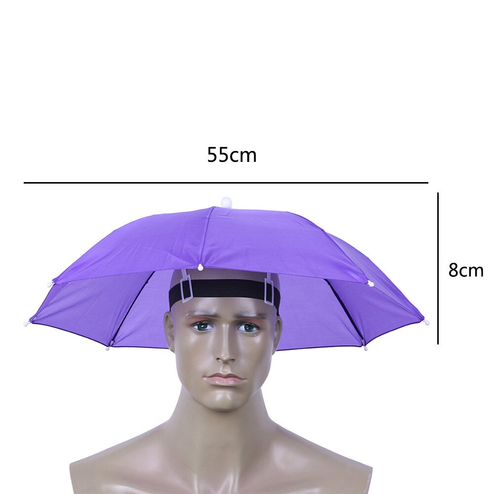 12 arten Angeln Regenschirm Hut Kappe Anti-Regen Headwear Freisprecheinrichtung Kopf Regenschirm Anti-Sonne Hut Erwachsene Liefert Cappello impermeabile: E  55cm
