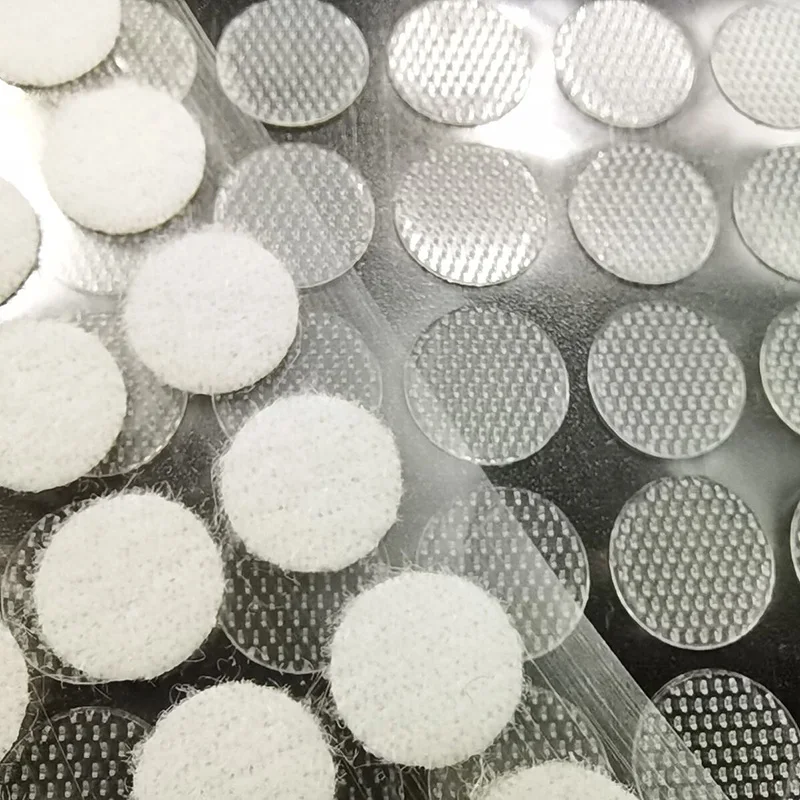 100 paar selbstklebende, weiße, transparente klettpunkte mit starkem kleber, rundes klettband, 10/15/20mm stück
