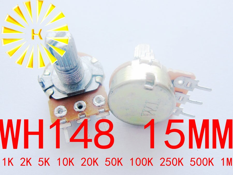WH148 15mm 3Pin 1K 2K 5K 10K 20K 50K 100K 250K 500... – Grandado