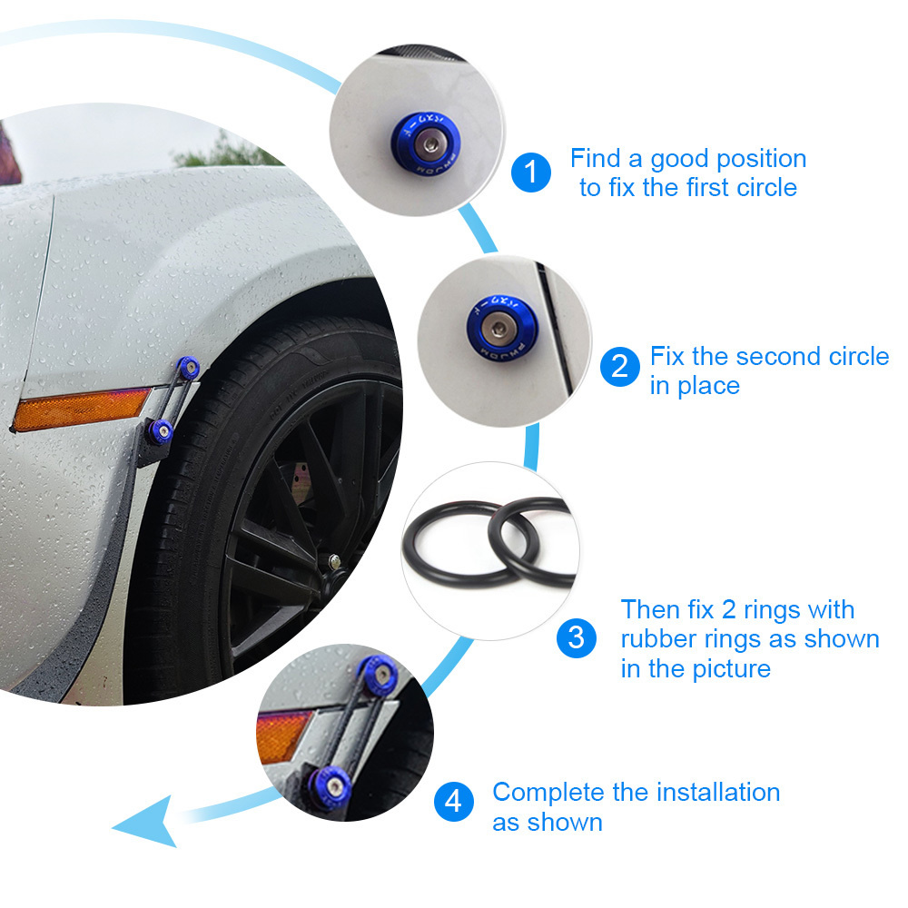 Sujetadores de liberación rápida de aluminio para cubierta de escotilla de parachoques delantero y trasero, hebilla de fijación envolvente, accesorios para coche