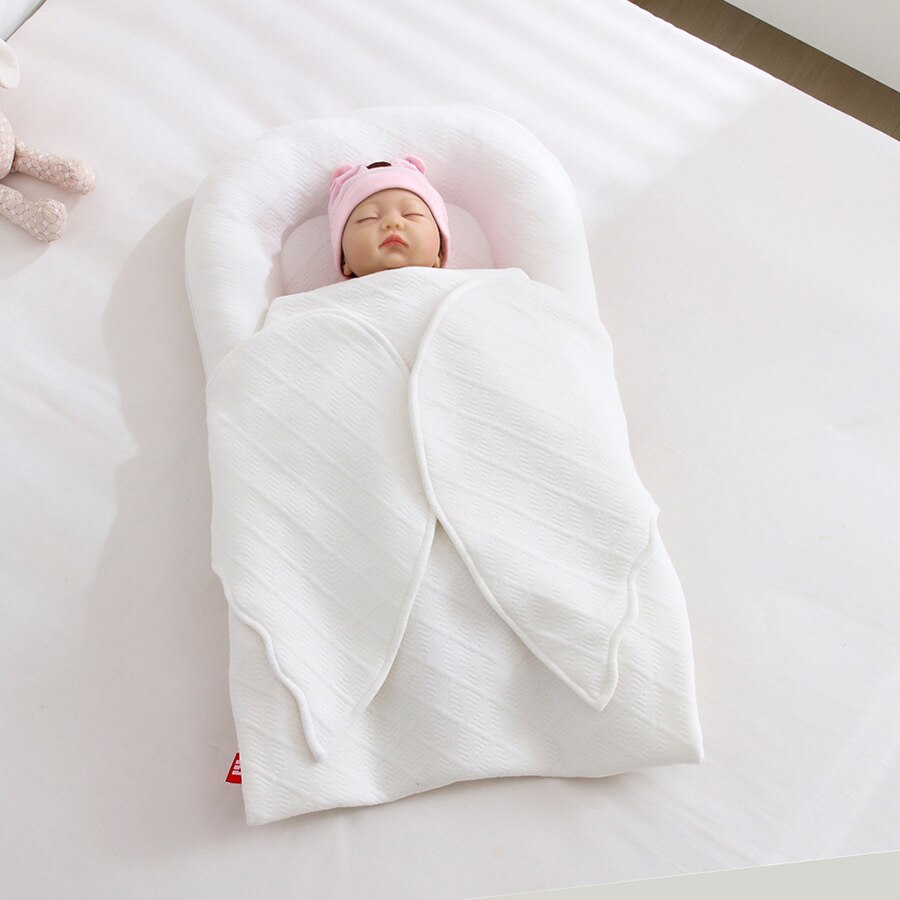 43x115cm mãe portátil abraço swaddle envolto berço para meninas meninos berços do bebê com anjo balanço cobertor cama: White