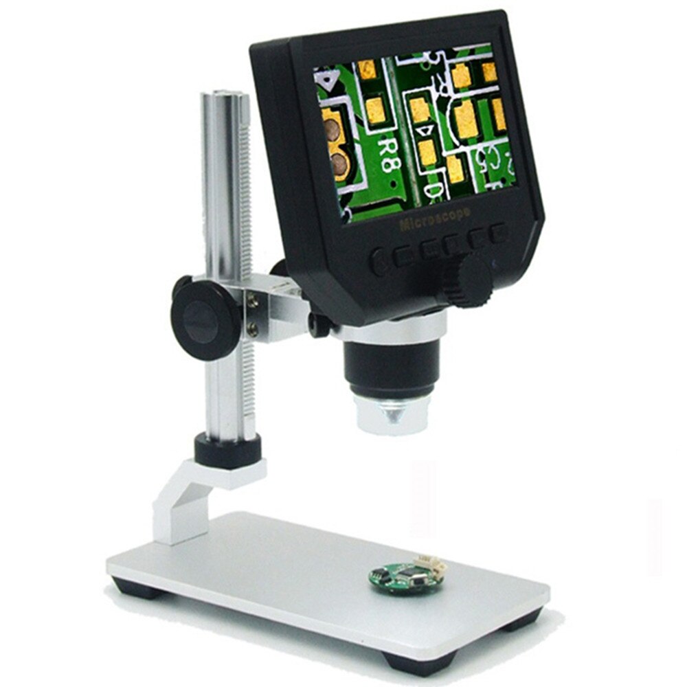 Digital Microscope 1-600X Continuous Magnification 4.3 Inches HD OLED Display 3.6 MP CCD With Built-in Chargable Lithium Battery: Metal Lifted Bracket