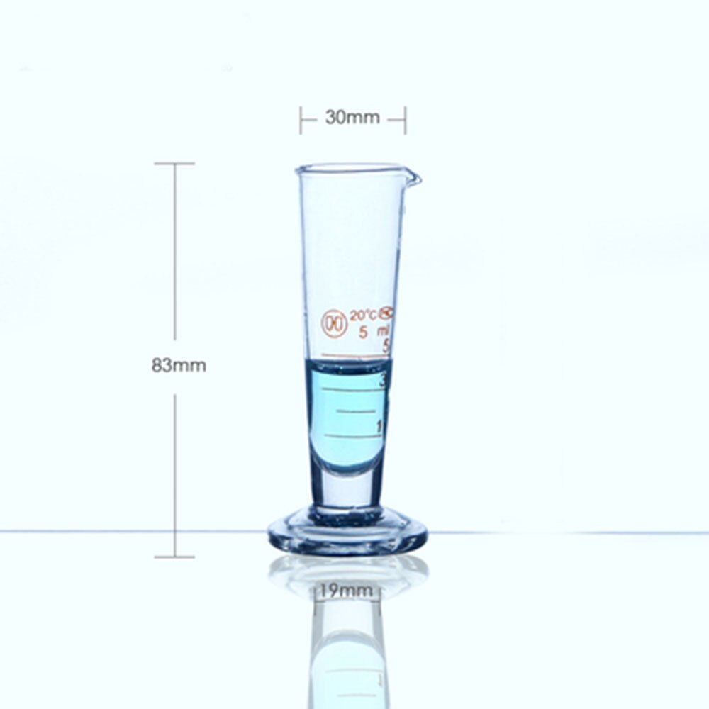 Laboratory 5ml Measuring cylinder with Scale Taper Glass Measuring Cup Lab Supplies
