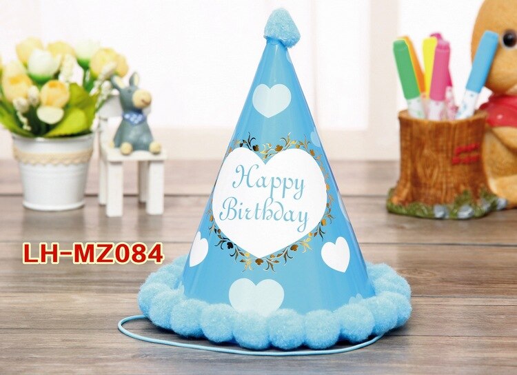 Bursdag låve låve regnbue bursdagsfest lue chlid krone dekorasjon papir lokk tegneserie mønster festival fargerik lue: Lysegrønn