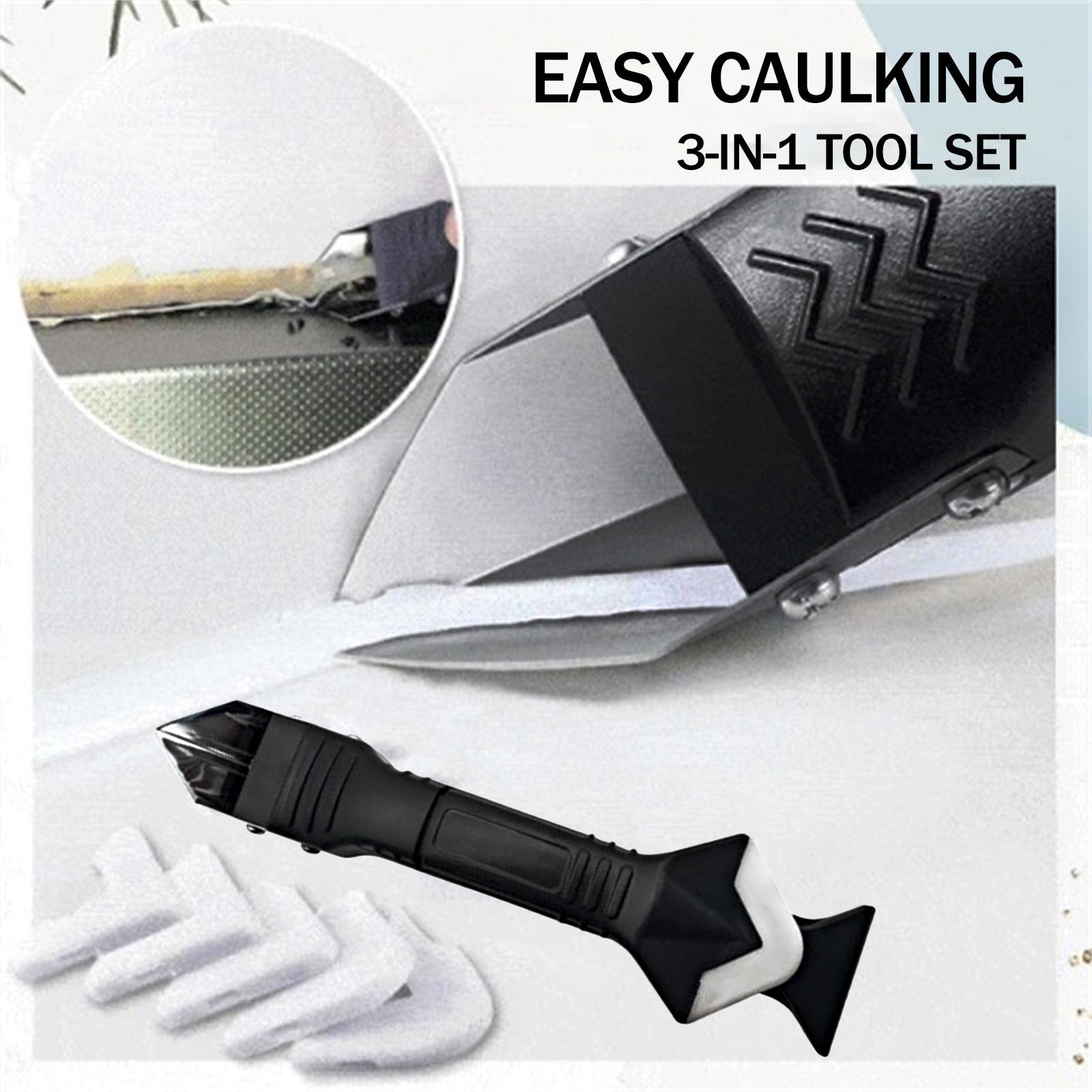 Herramienta de costura de silicona para raspar, y espátula de silicona, ángulo de calafateo, sellador, raspador suave, Kit de lechada