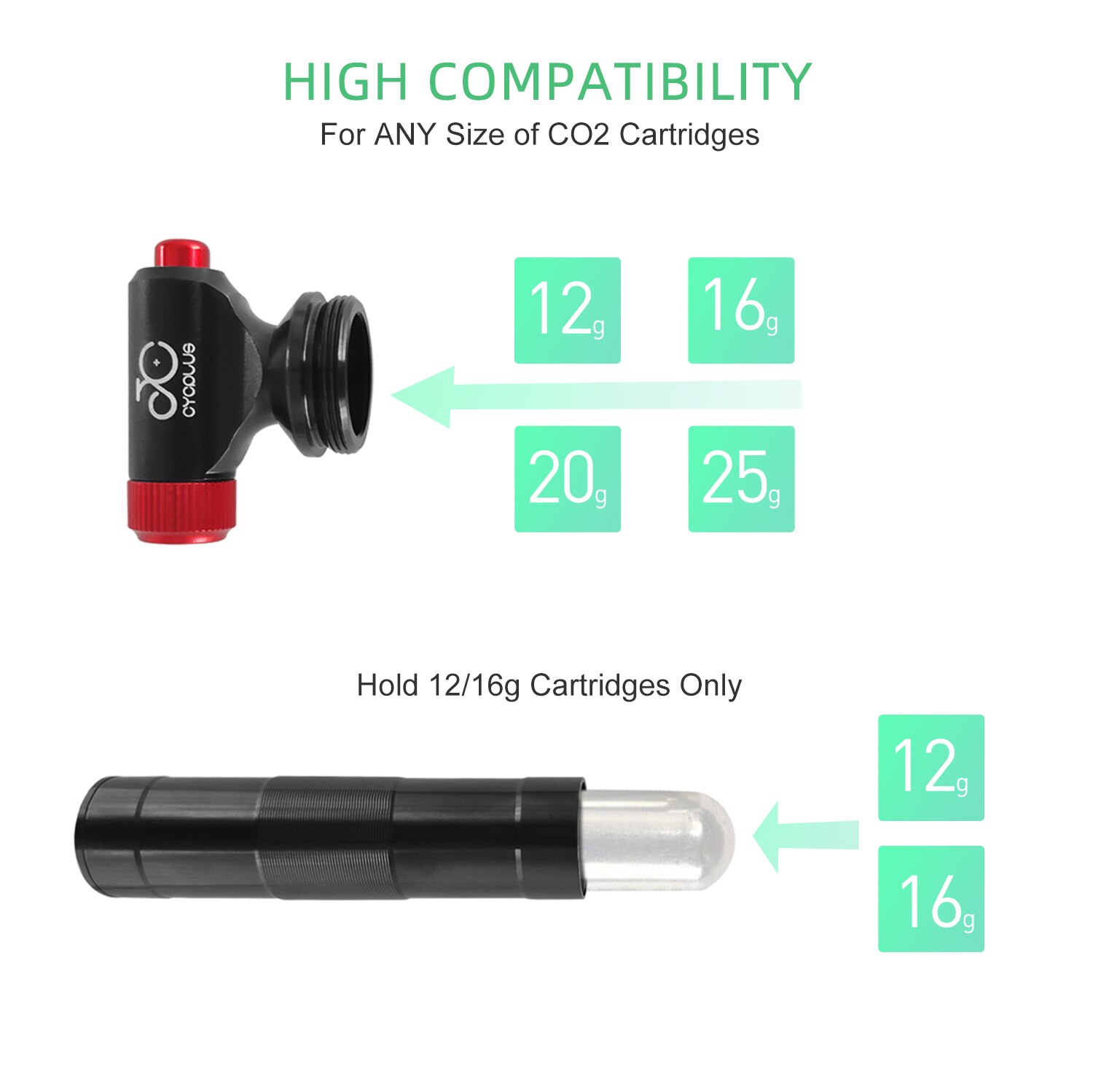 CYCPLUS CO2 Air Inflator Bike Pump Bicycle Accessories Mini Portable Hand Pump Schrader Presta Valve for MTB tyre Ballon Ball