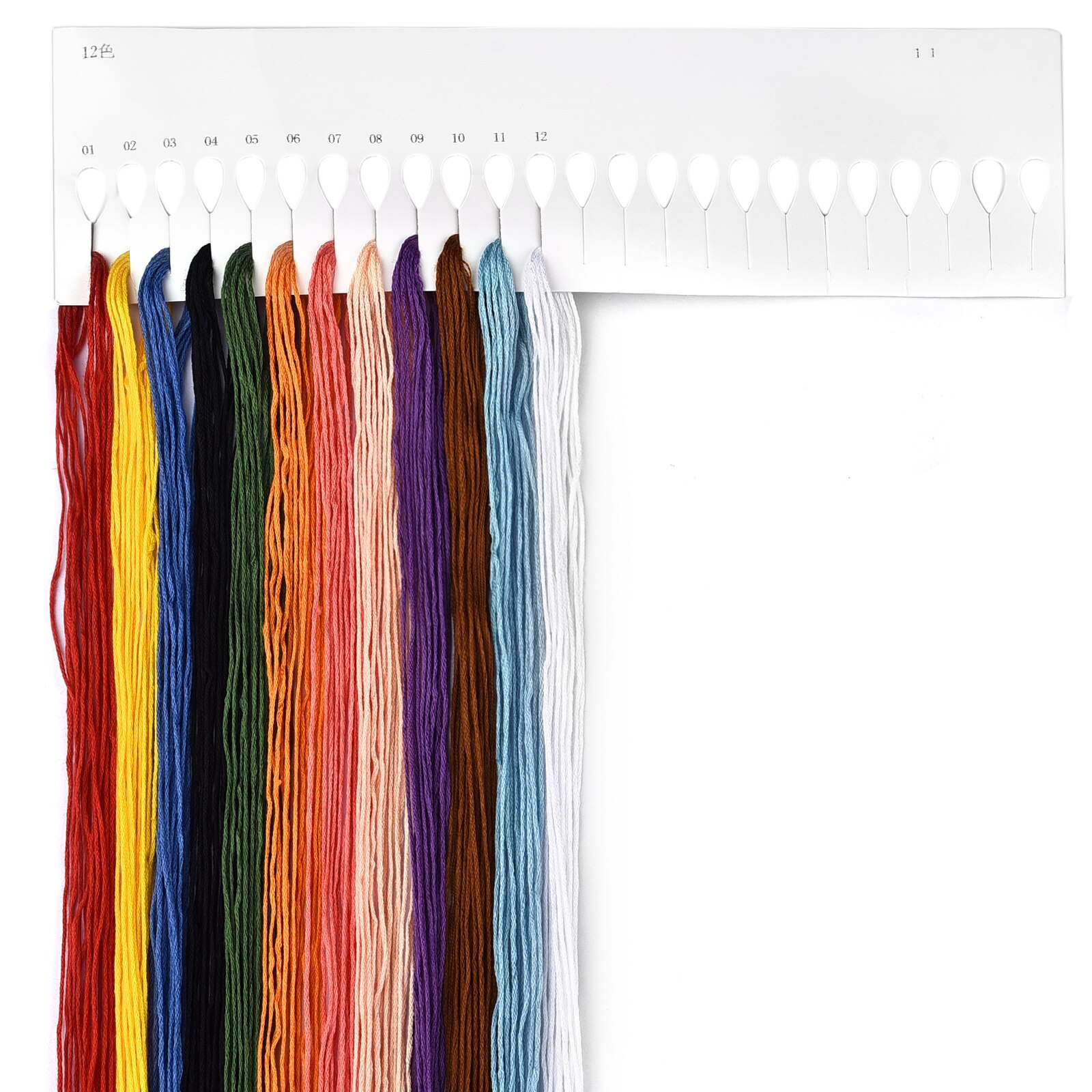 12/24/48pcs Embroidery Thread Gradient Colors Floss Cross Stitch Kit Rainbow Embroidery DIY Threads Crafts Cotton Sewing Skein: 12 colors