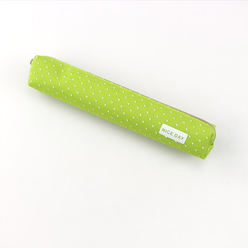 Colorful School Pencil Cases Pencil Bag Stationery for Girls Cute Fabric Pencil Case: Light Green