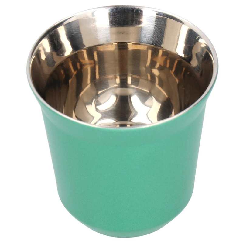 Taza de café de acero inoxidable 160 de 80ml/304 ml, taza de doble pared con cápsula aislada, taza de leche para el hogar y la tienda, vasos de Espresso: Green 80ml