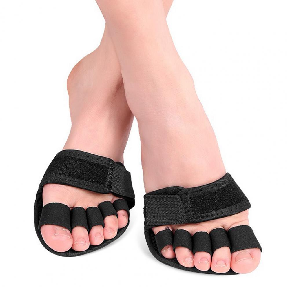 Damen-vorfußpolster-yogasocken mit klettverschluss, halbhohem zehenteiler, unsichtbar, hochhackig, kurz, flach, zum hineinschlüpfen, offene socken