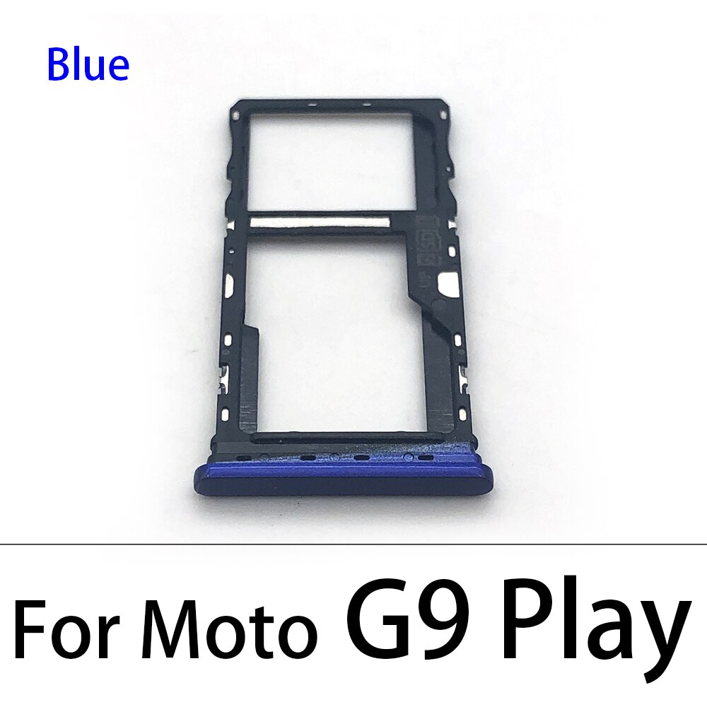 For Motorola Moto G9 Play / G9 Plus / G9 Power Sim Card Tray SD Card Reader Socket Slot Holder Replacement Part: G9 Play Blue