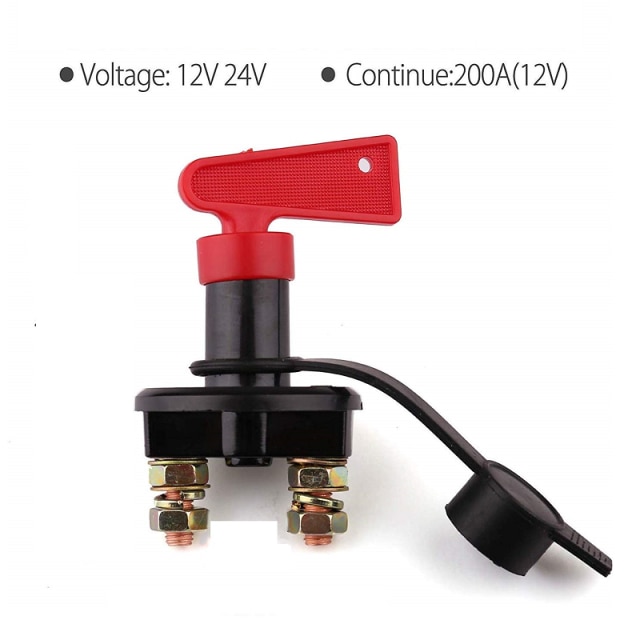 Auto Battery Disconnect Switch 12V 24V Marine 200A 300A Dual Battery Mass Switch 3 Position Cut Off Switch Car Boat: M8 12V 24V 200A