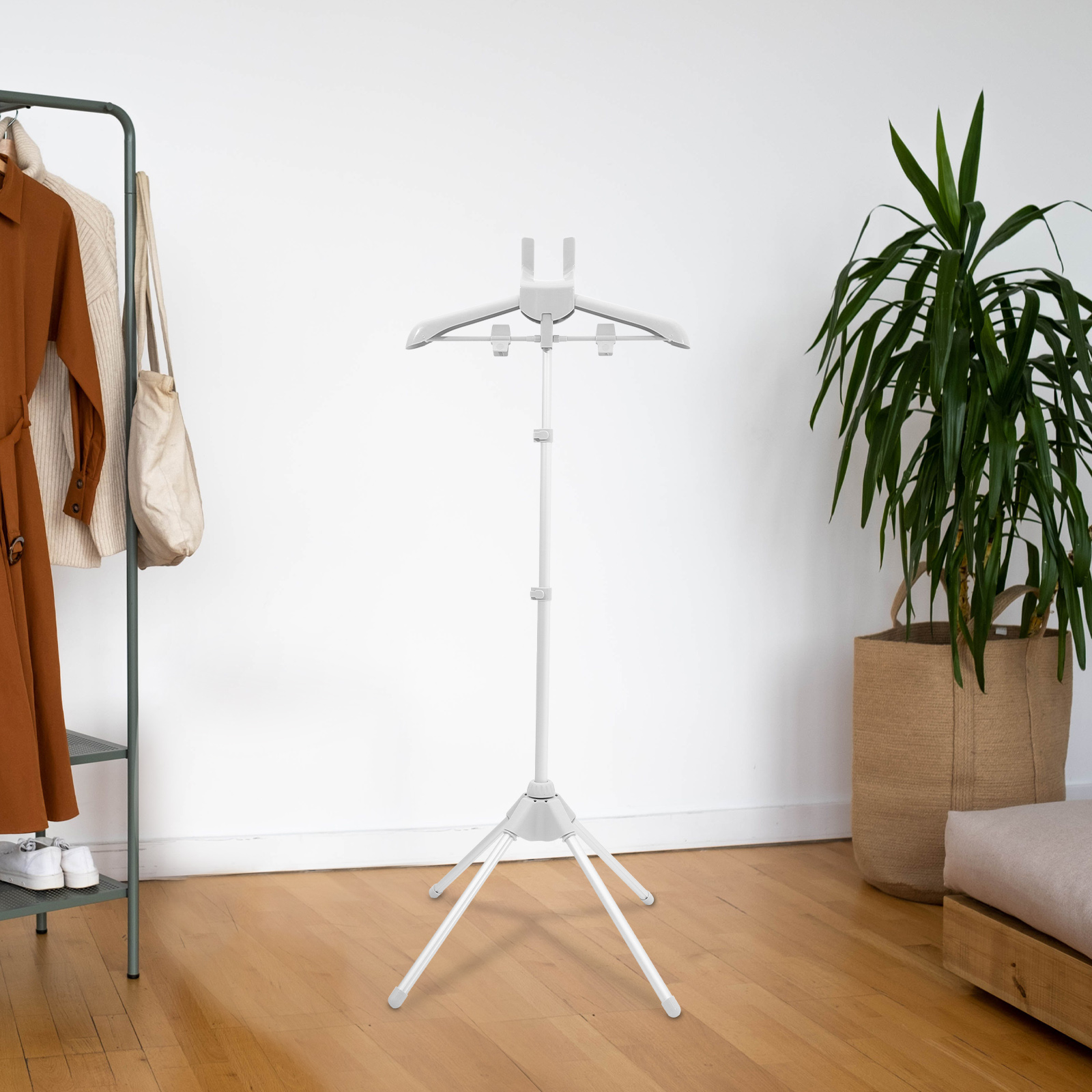 Składany wieszak robić parownicy robić ubrań Regulowany stojak robić suszenia ubrań Ręczna maszyna robić prasowania Wieszak robić spodni Szaliki Plastik