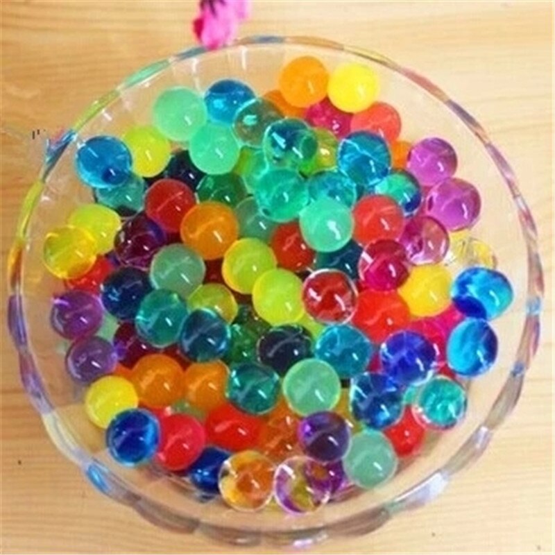 100 pçs/saco cristal do solo lama gel crianças crianças brinquedo água grânulos crescendo bolas de água casamento casa vasos decoração