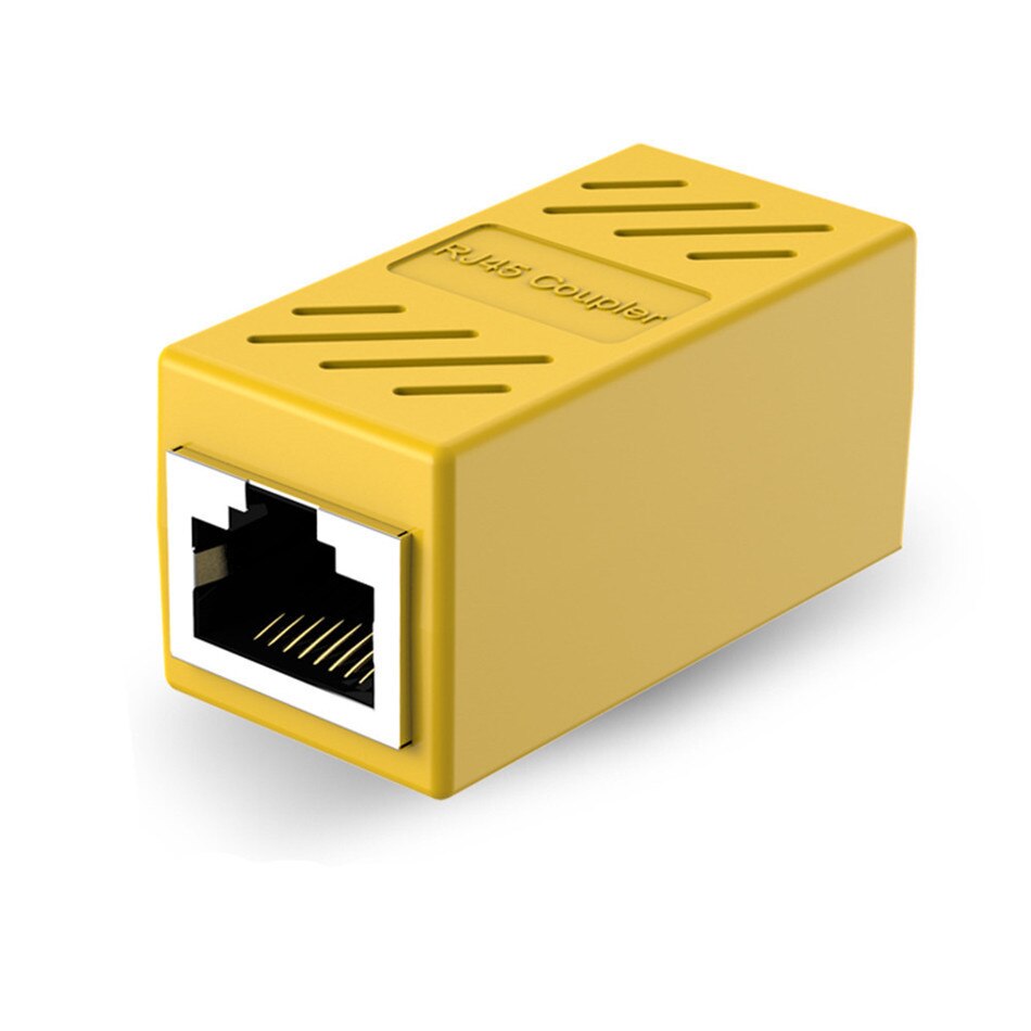 Adattatore femmina di rete RJ45 convertitore di prolunga per cavo Ethernet RJ 45 con connettore femmina a femmina colorato: Yellow / 1pc