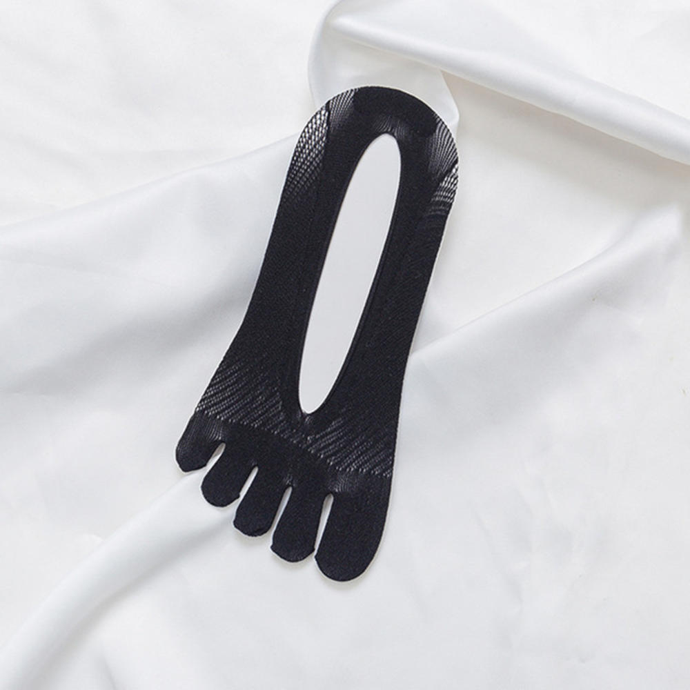 Women's Toe Socks Orthopedic Compression Socks Ultra Low Cut Liner With Gel Tab Breathable/sweat-absorbent/deodorant/invisible: Polyester Black