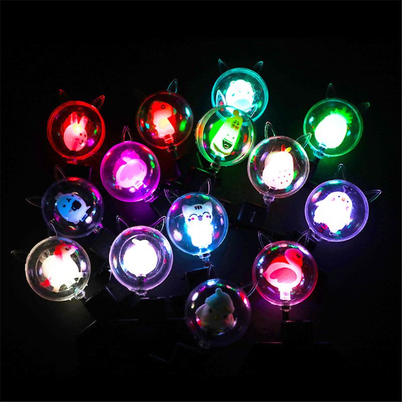 Cartoon Bubble Ligtht Haar Clip Haarspeld Kerst Verjaardag Toy Light Up Party Gunsten Kids Toy