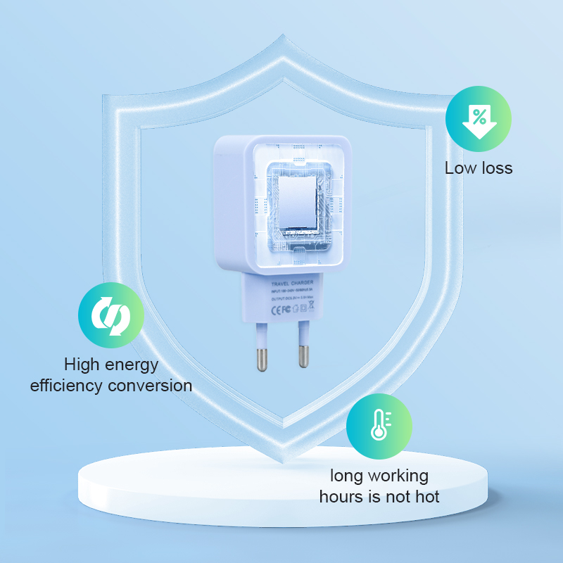 Adapter für Handy-Reiseladegerät, Lade-Indikator, Reise-Multi-intelligenter Kopf, leuchtender Port, Batterieladegerät