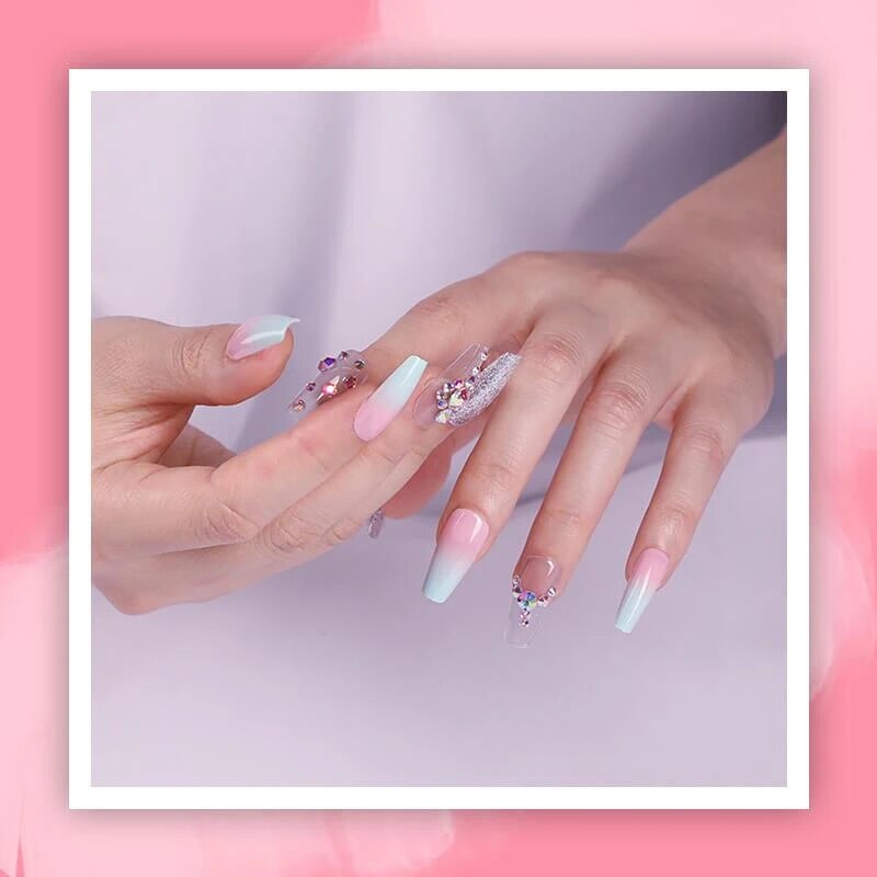 Patch pour ongles en strass brillant, kit de bricolage pour pièces/ensemble, 24: 3