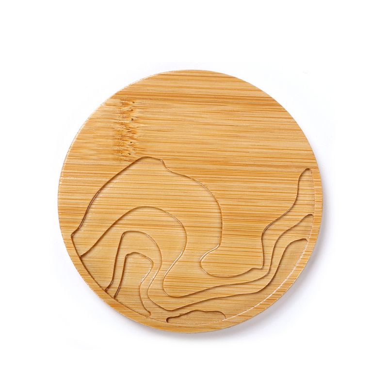 Handmade Natural Wood Coaster Round Square Teacup Mat Bamboo Wooden Coasters for Drinks Resin Art Crafts: 1