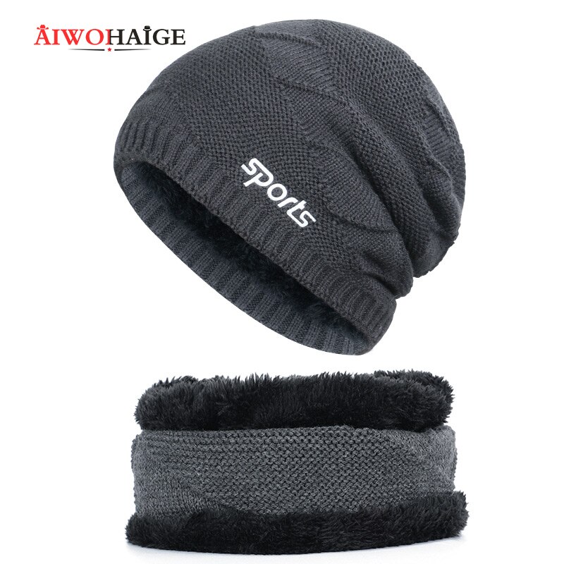 Vinter dame kasket herre kasket far hat sport unisex gorras populære mandlige skullies varm tyk hække kasket 2 stk sæt